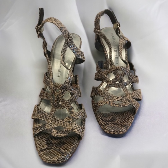 Marc Fishers Snakeskin 4 1/2 Heels Size 8 M - Picture 2 of 10